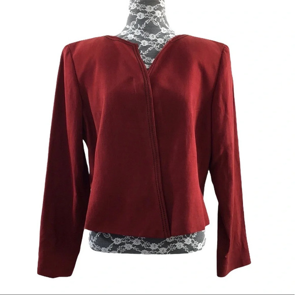 Worth‎ Red Henna Silk Linen Blazer Jacket - Picture 1 of 11